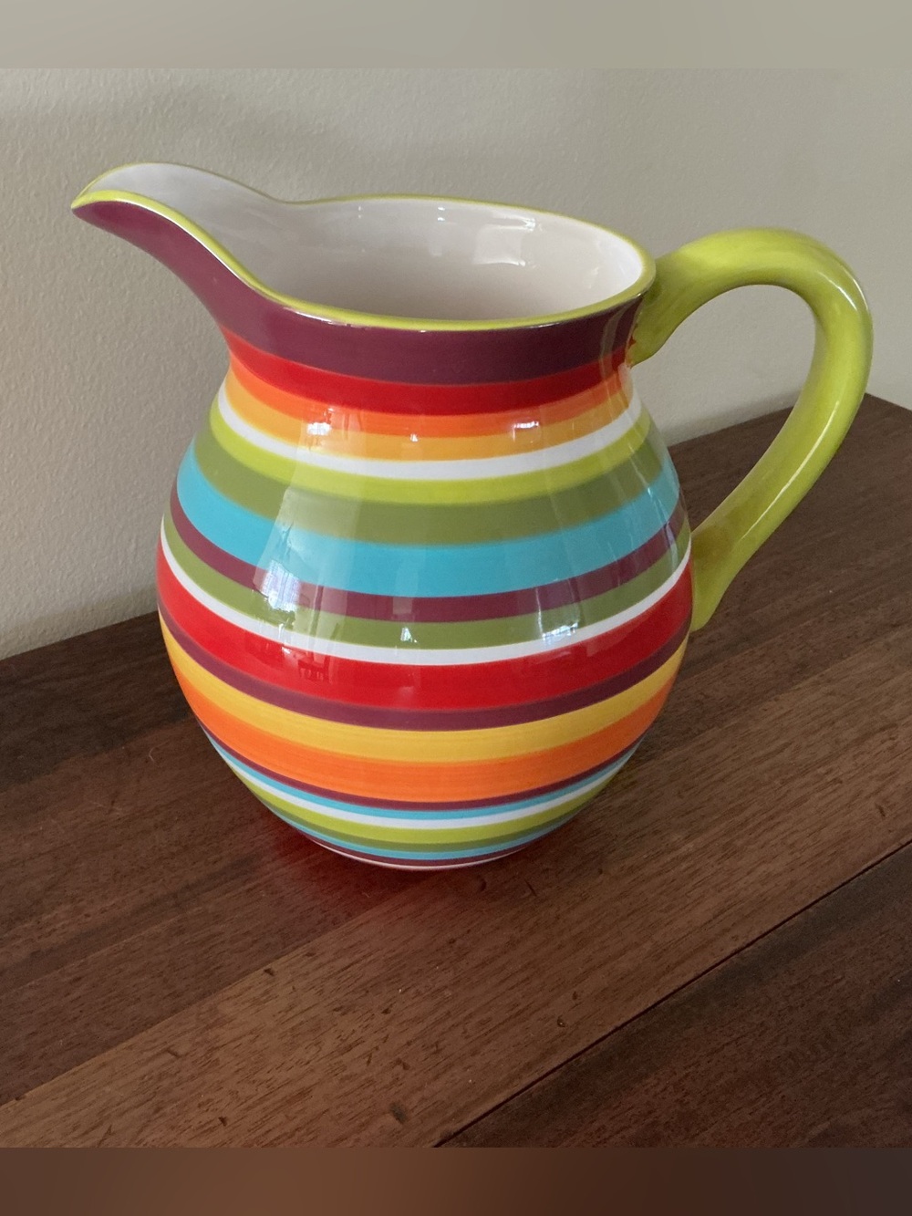 Crate and Barrel Raya Striped 96 oz Pitcher